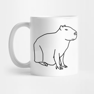 Capybara With Friend Minimal Line Drawing Mug